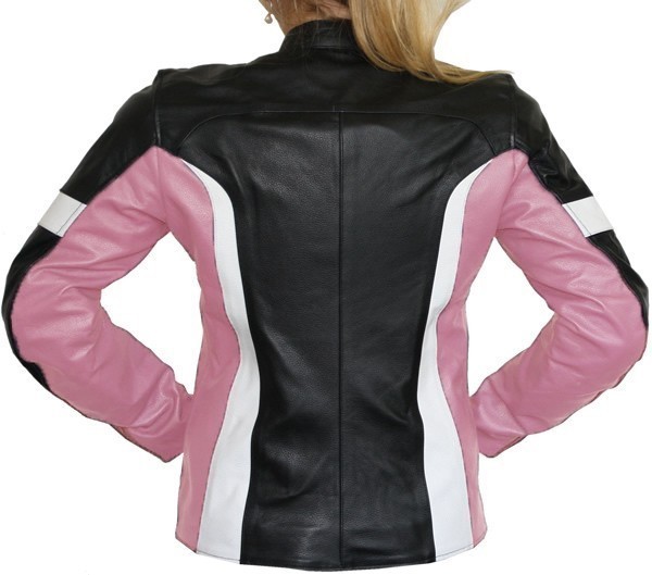 Damen Motorradjacke Rindsleder rosa