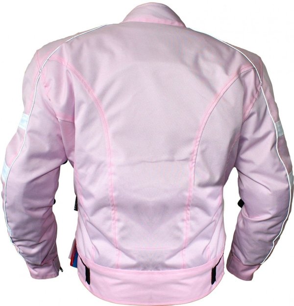 Damen Motorradjacke Textil rosa