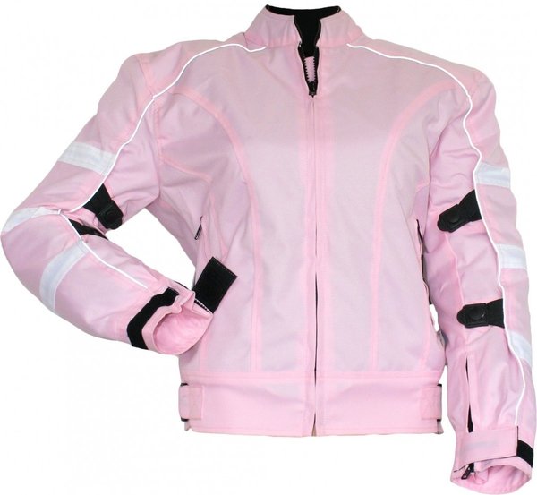 Damen Motorradjacke Textil rosa