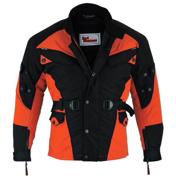 Textil Motorradjacke Orange/Schwarz