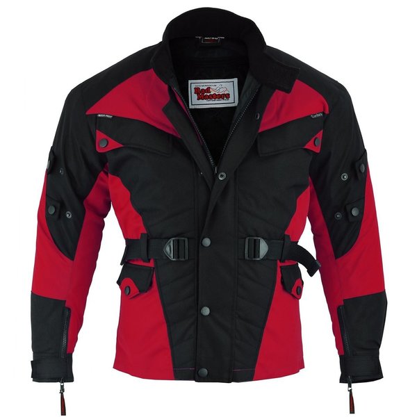 Textil Motorradjacke Rot/Schwarz