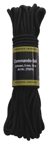 Commando Seil, schwarz, 5 mm, 15 Meter